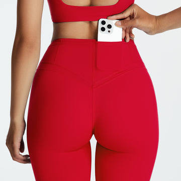 Fiery Red Two Piece Active Wear Set